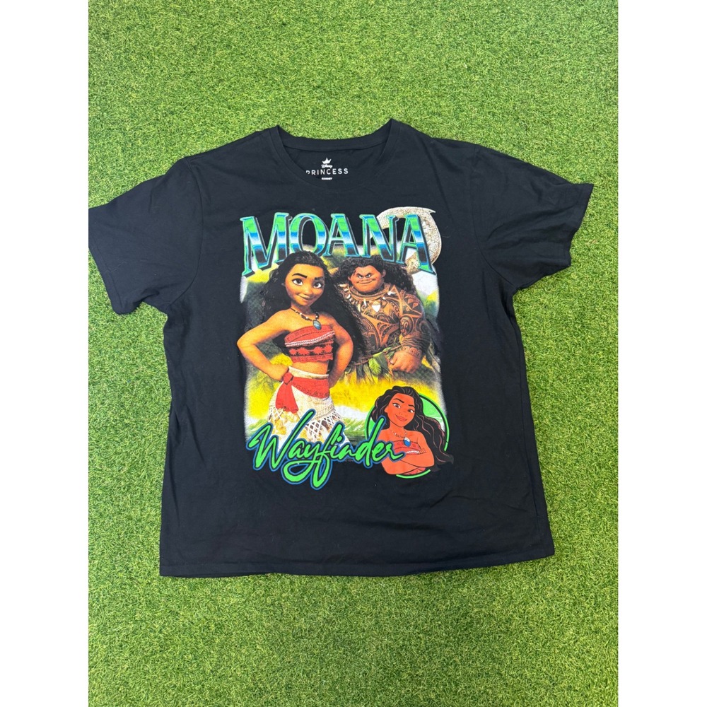 Disney Princess Moana Wayfinder Graphic T-Shirt Black‎ XL Maui Movie Tee